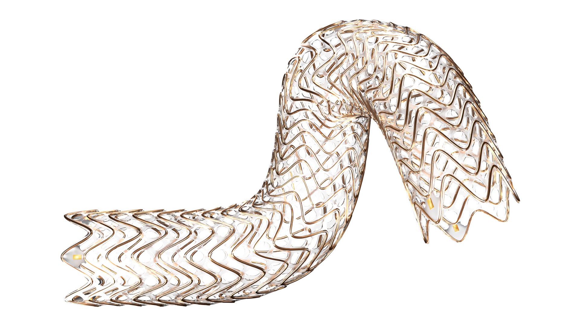 A closeup of the GORE® VIABAHN® FORTEGRA Venous Stent