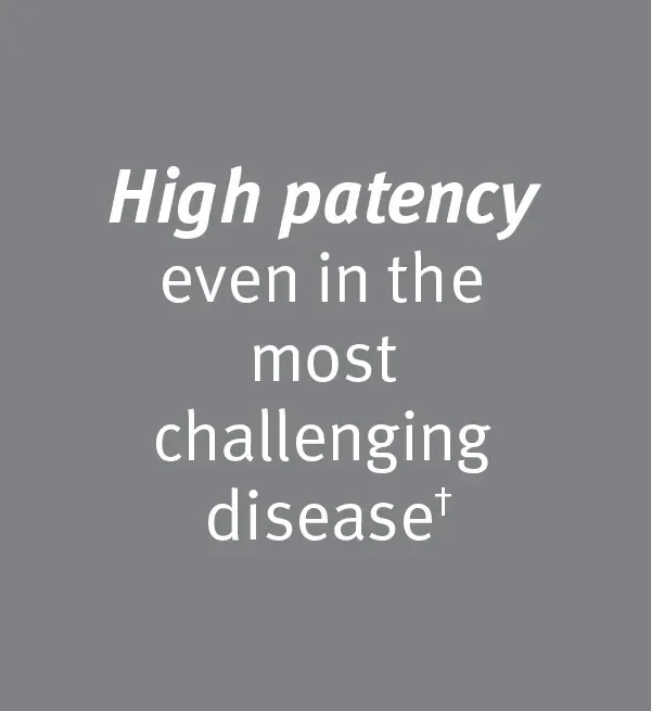 high patency even in the most challenging disease