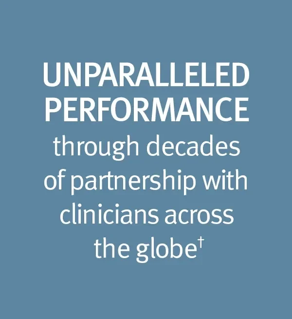 unparalleled performance through decades of partnership with clinicians across the globe