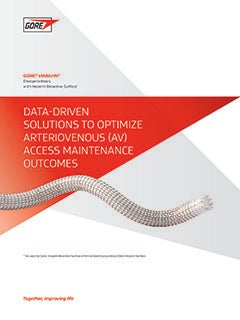 Brochure cover data-driven solutions to optimize arteriovenous access maintenance outcomes