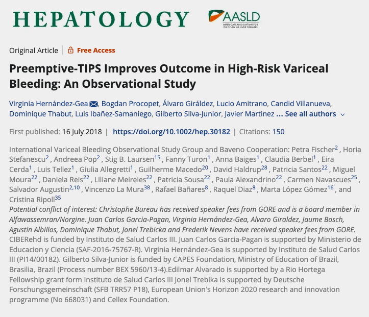 Preemptive-TIPS Improves Outcome in High-Risk Variceal Bleeding: An Observational Study