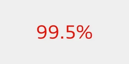 Icon showing 99.5 percent