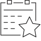 Vector image of a calendar with a 5-pointed star